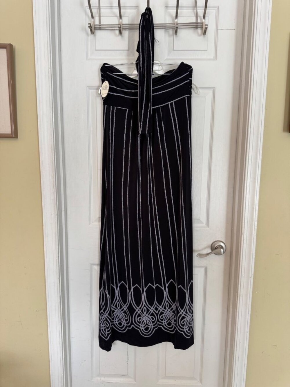 Soma Faye Maxi Dress Black White Convertible Halter Soft Jersey Medium NEW - Picture 11 of 11